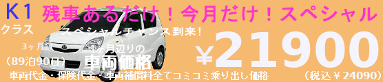 K1 夏へ! let's go　１ヶ月　ナビ付(29泊30日)